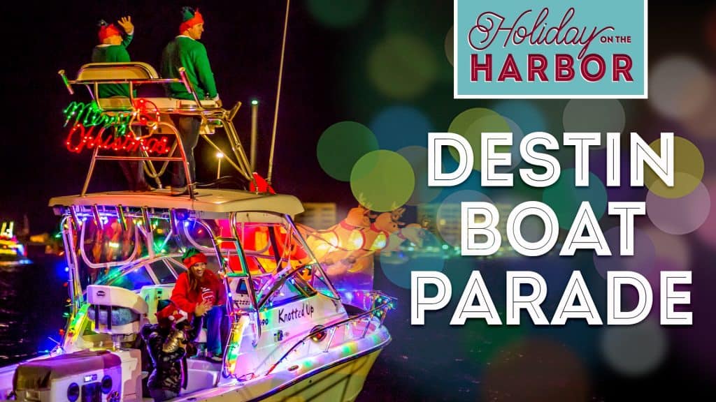 Destin Boat Parade at Harbor Walk In Destin, FL